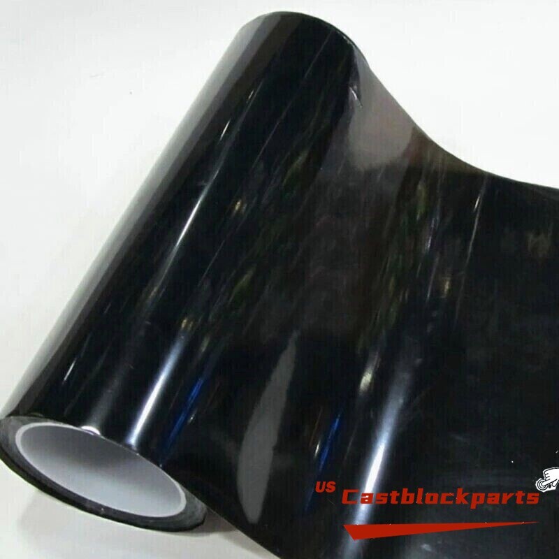 For Headlight taillight 12″x78″ Gloss Dark Black Film Smoke Tint Lens Vinyl Wrap
