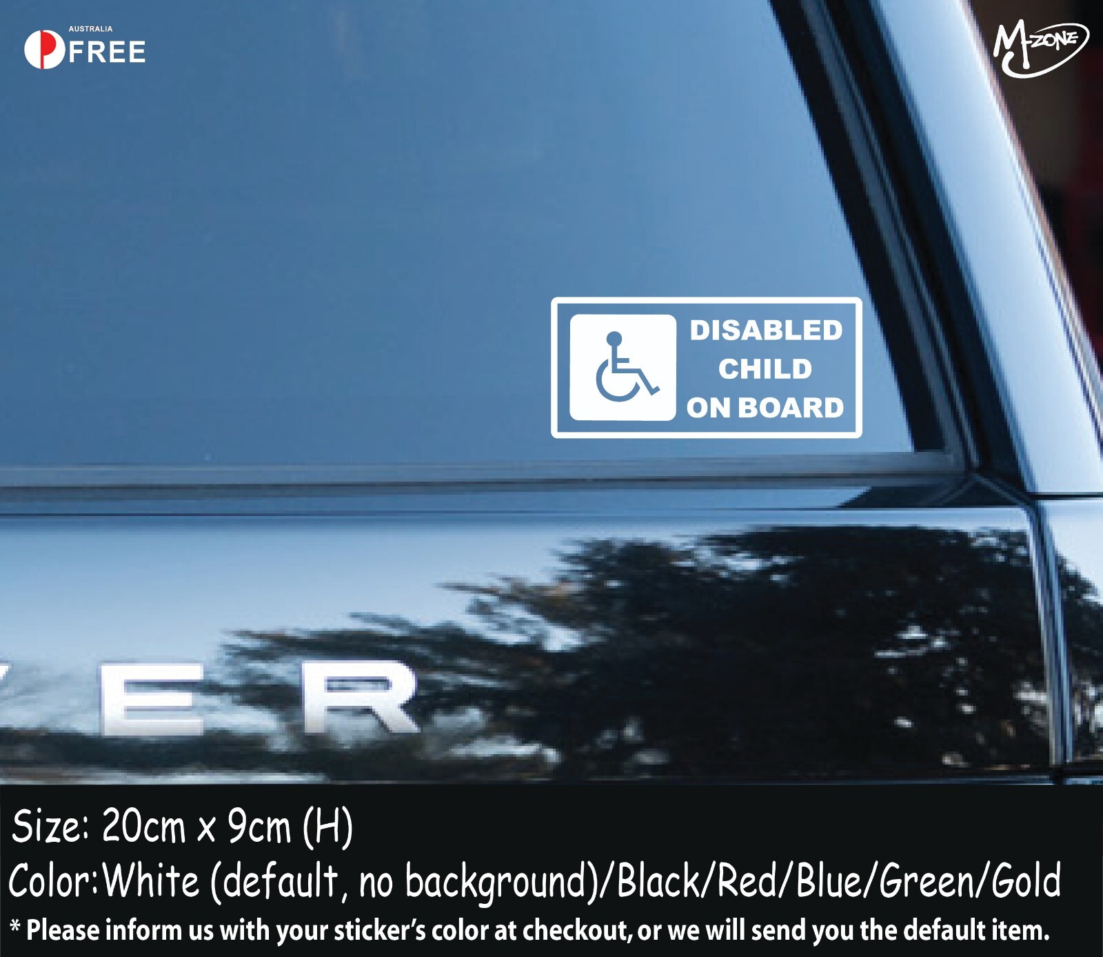 Disabled Child On Board Sticker Decal-Reflective/Metallic Color Car Decal Gifts