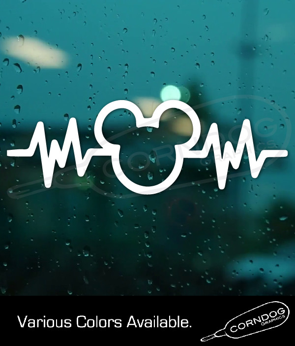 Disney Heartbeat STICKER VINYL DECAL MICKEY MOUSE WALT DISNEY WORLD MAJIC