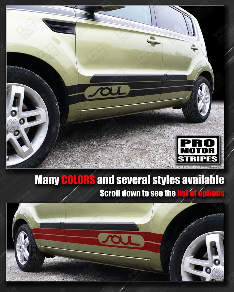 For KIA SOUL Rocker Panel Side Stripes Decals 2014 2015 2016 2017 2018 2019