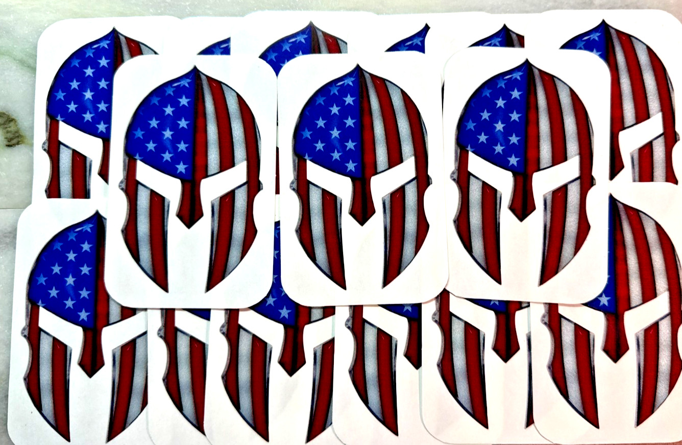 USA Flag Spartan Warrior Decals-4 ” Team Helmets-4 by4 Clubs-15 Pack Of Decals