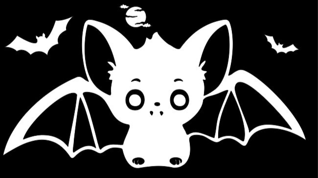 Batty & Friends – 3″ x 5.5″ Vinyl Decal for car/mug/laptop Spooky Halloween