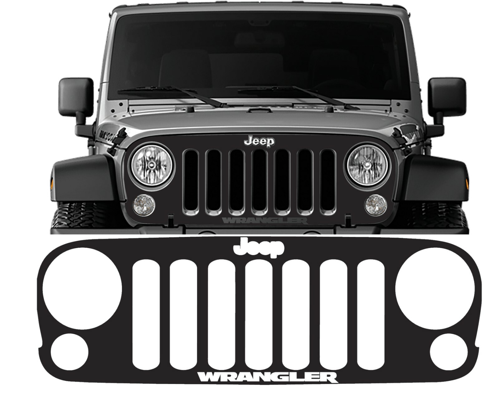 JK/JKU Blackout Grill Vinyl Skin for Wrangler – Wrangler Text