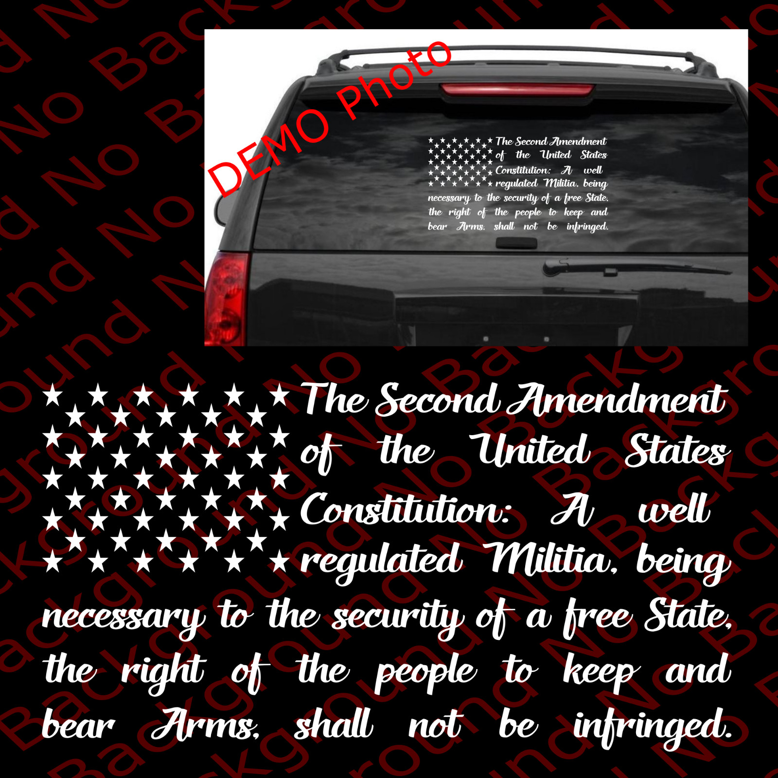 Many Size 2nd Amendment US Constitution Flag Gun Rights Decal Vinyl 2A US027A