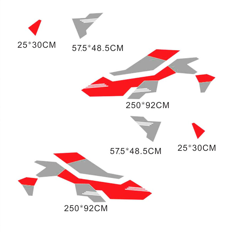 Racing Sport Styling Vinyl Decals Modified DIY Stickers Red/Gray For Car Side