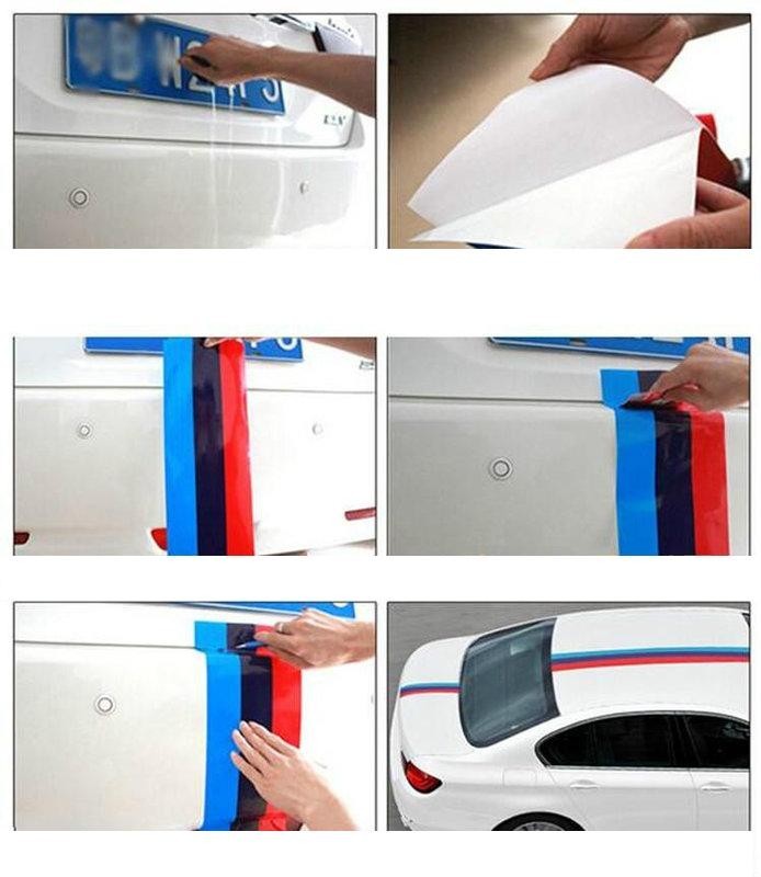 CAR HOOD BODY TRUNK DECORATION STRIPES TRIM STICKERS 15CM(W) X 200CM(L)