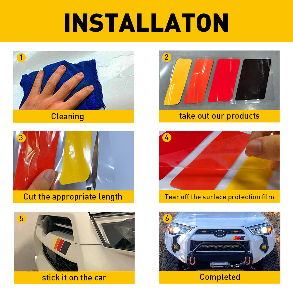 Vinyl Paper Fits Toyota 4Runner Tundra Tacoma TRD Tri-Color Stripe Decal Sticker