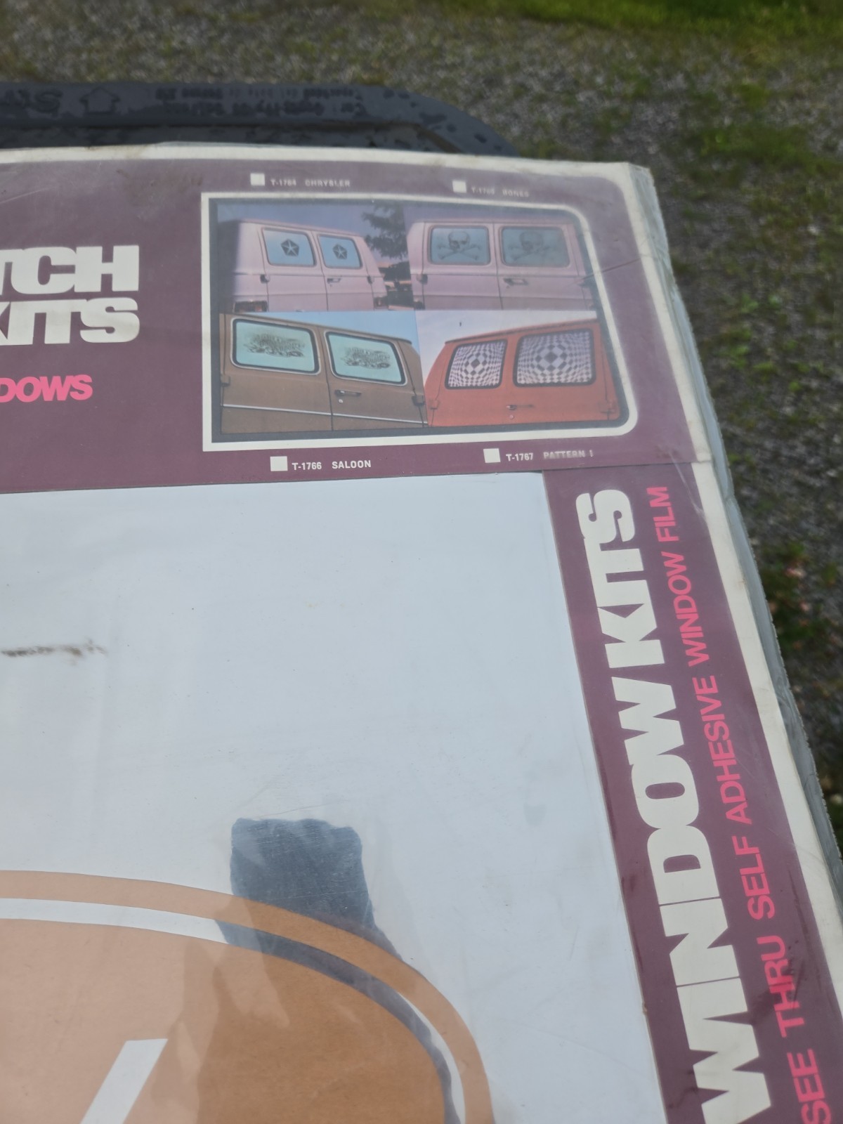 NOS Vintage Custom Van Rear Window Kit Decal Ford Solar ETCH Trim Brite