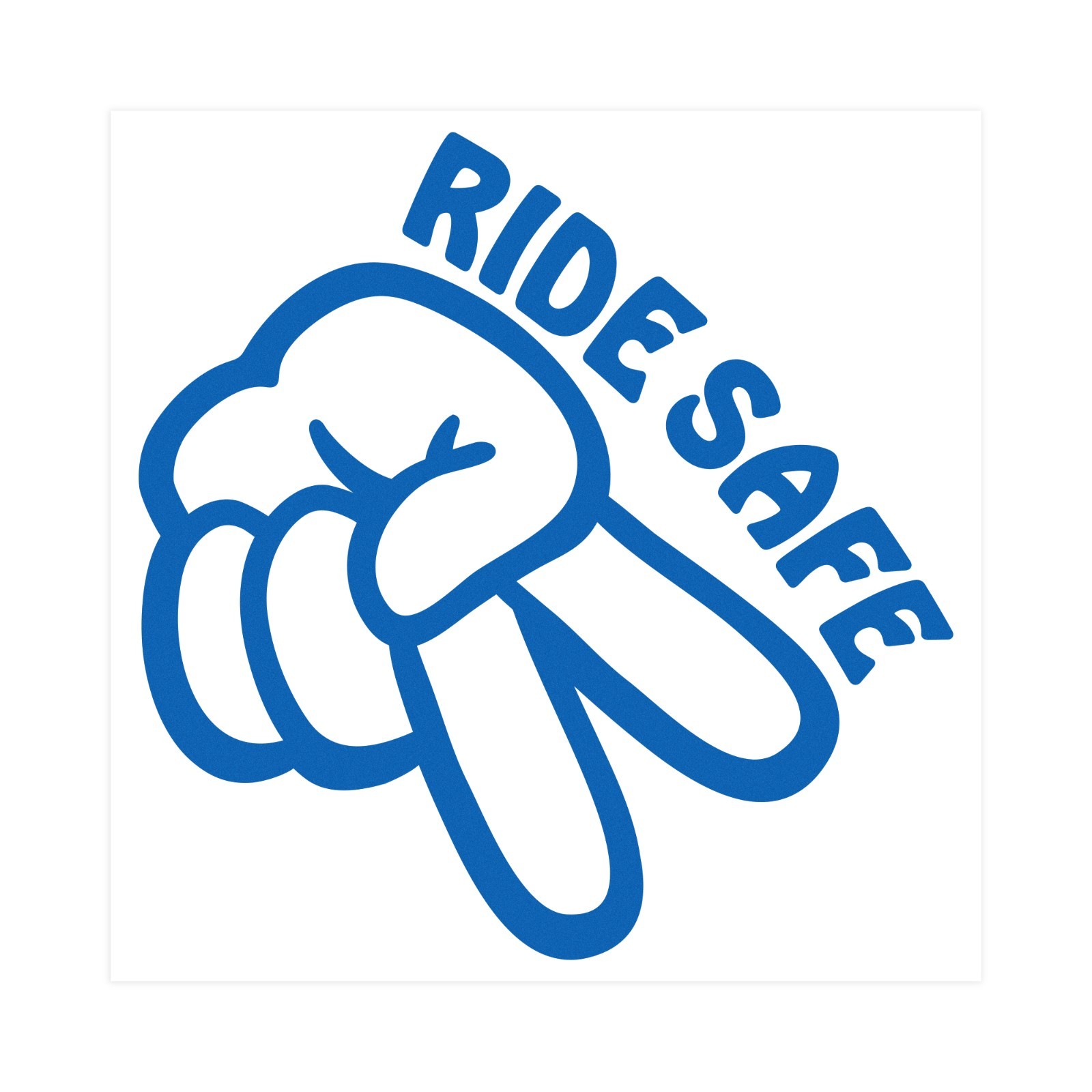 Ride Safe Motorcycle 2 Finger Hand Wave Reflective Decal #1318R-SZ