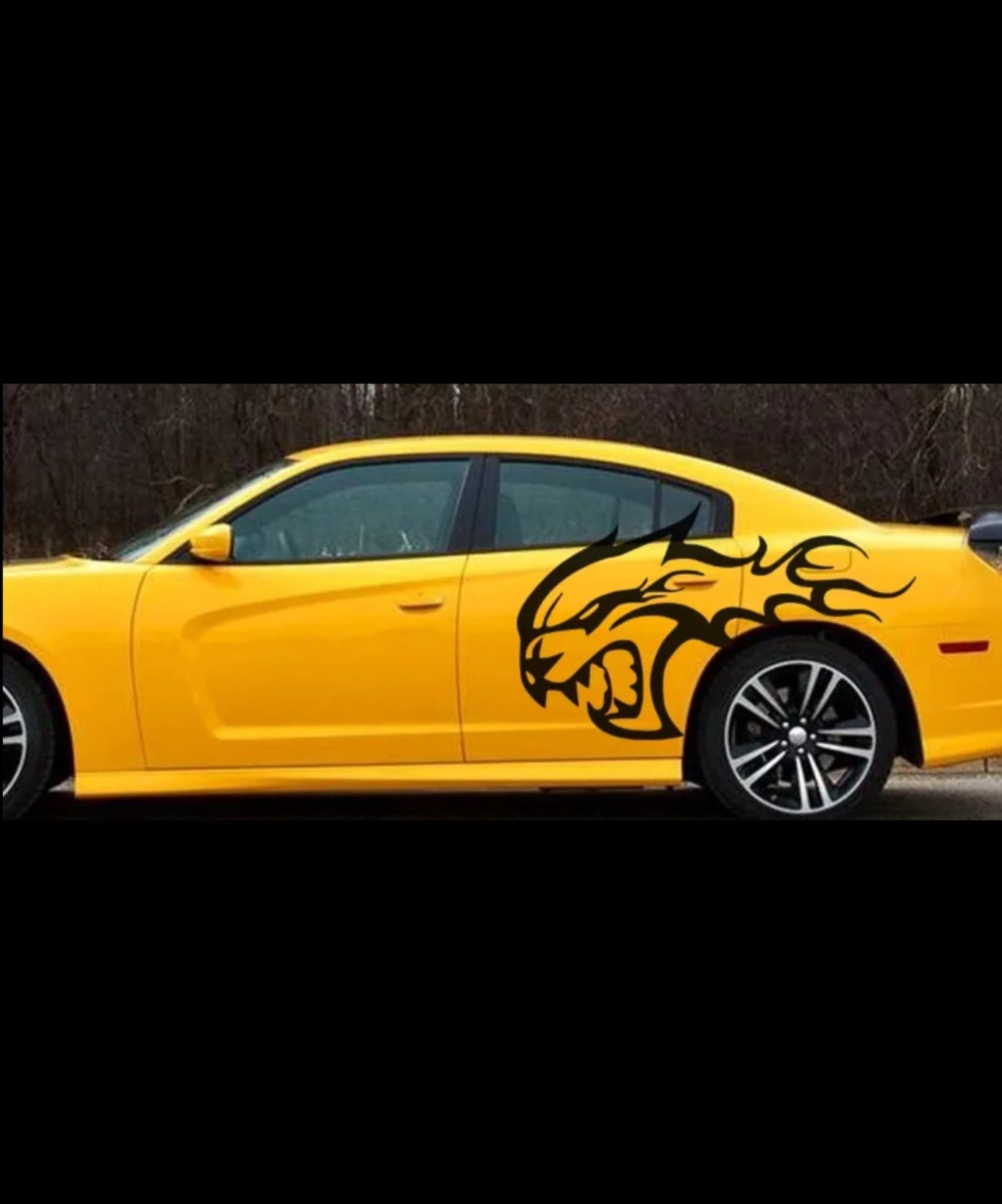 Hellcat Flames Car Decal for Both Sides fits Charger/Challenger 1 Pair