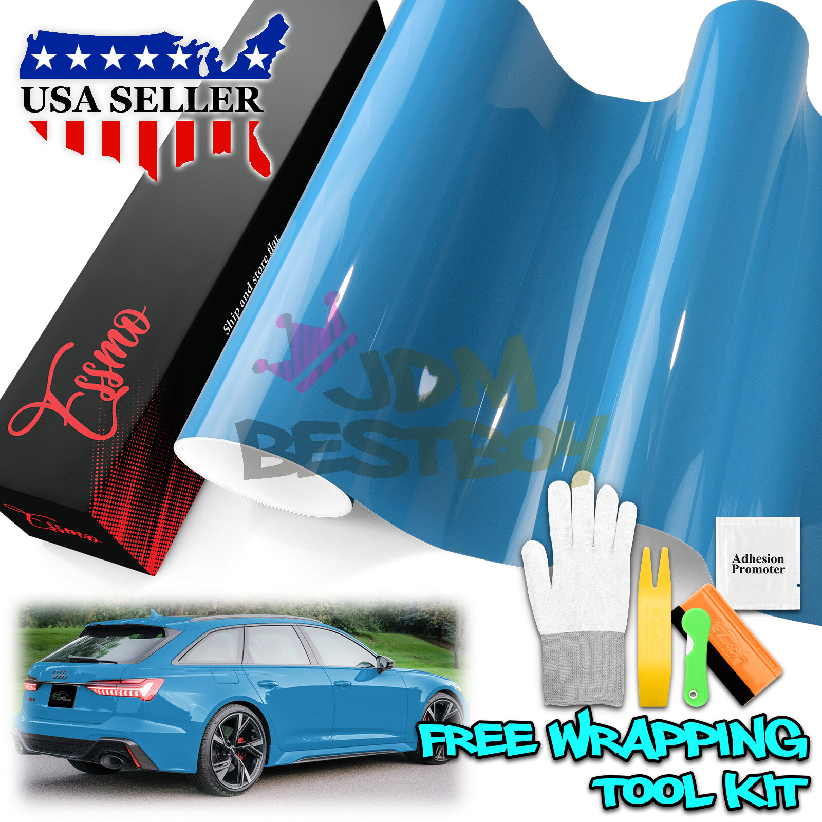 Color PPF Paint Protection Film Gloss Miami Blue Car Paint Scratch Shield Wrap