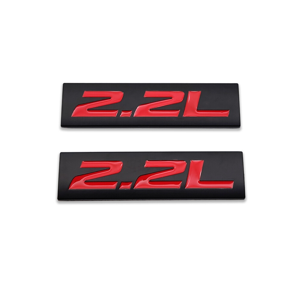 2x Black&Red 1.5-7.3L Emblem Logo Side Badge Metal Sticker V6 Sport Turbo