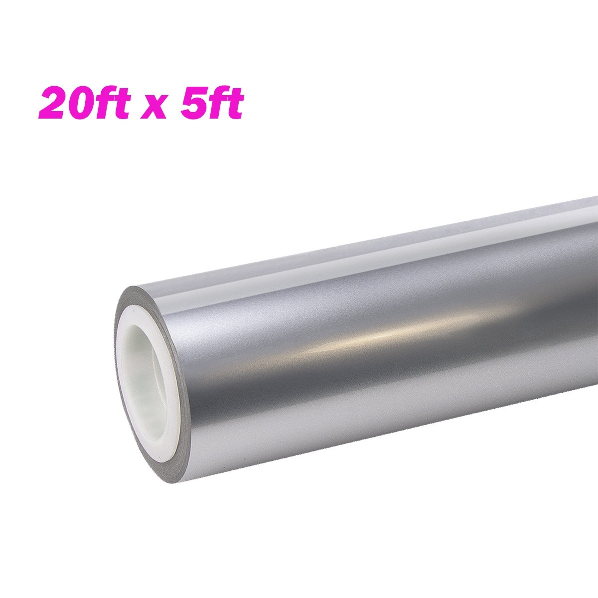 240″x60″ Ultra Gloss PET Liner GT Silver Car Vinyl Wrap Air Release 20FT x 5FT