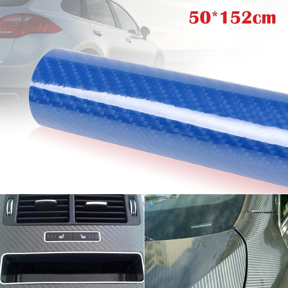 50*152cm Car Styling Sticker High Glossy 6D Carbon Fiber Vinyl Wrap Film Decal