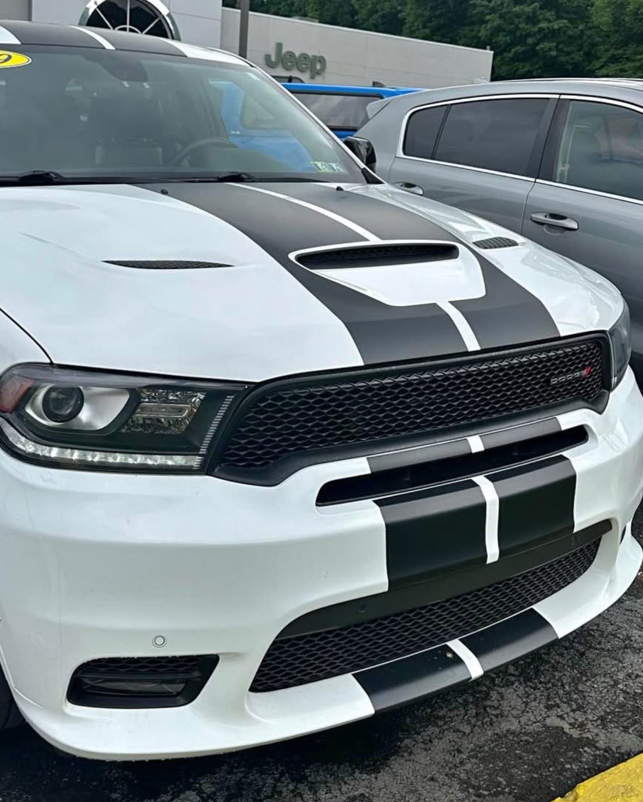 Plain 10″ stripes WITH HOOD SCOOP CUT OUT 2018 & UP Dodge Durango Hellcat RT SXT