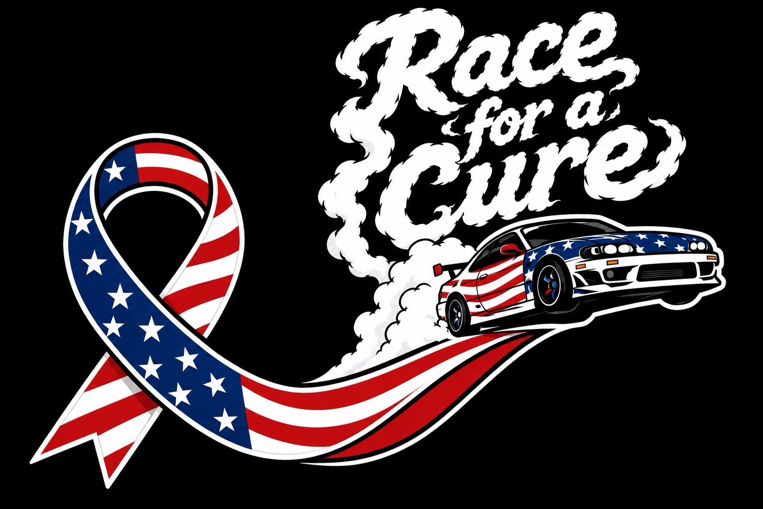 Race For A Cure: Charitable Car Decals; Awareness Decals For PTSD / Veterans