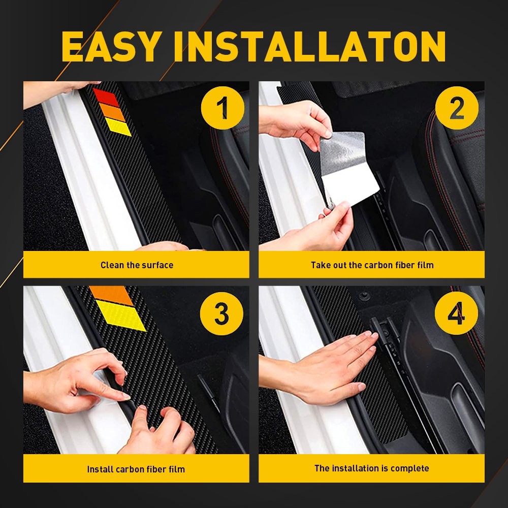 For Toyota Car Door Plate Sill Scuff Cover Anti Scratch Decal Sticker Protector