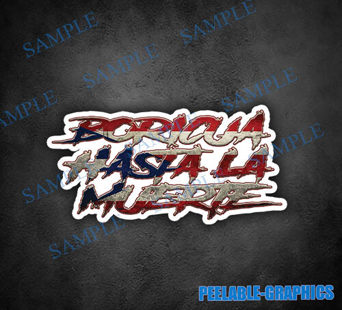 (2) Boricua Hasta La Muerte Decal Sticker Car Truck SUV Puerto Rico Flag Letters