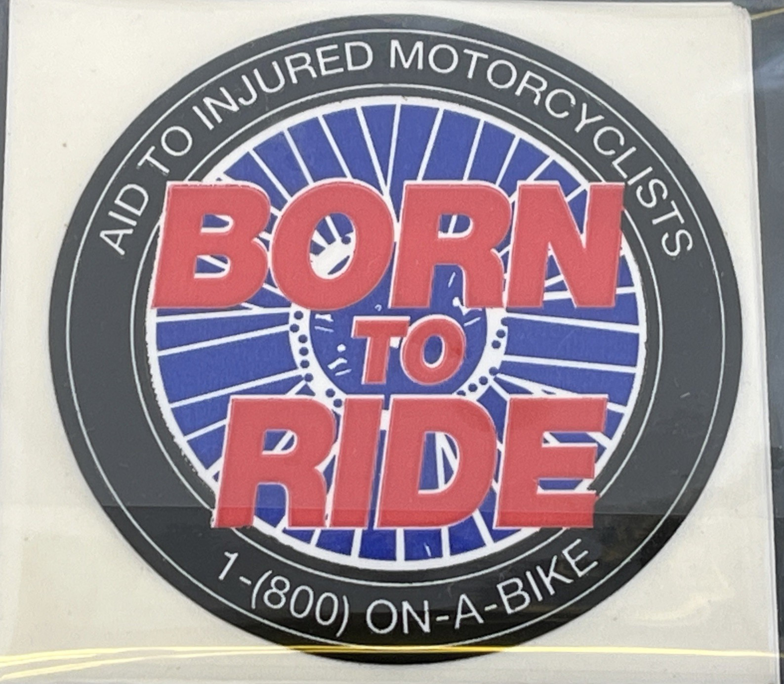 Lot of 18 Born To Ride Aid To Injured Motorcyclists Bike Sticker Decal 2.5″