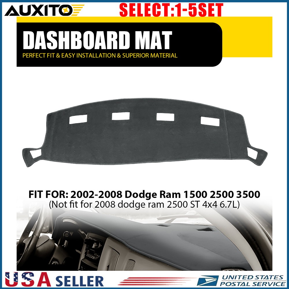 For Dodge Ram 2002-08 Dash Board Cover Mat Pad Gray Anti-UV Sun Protection 1-5X