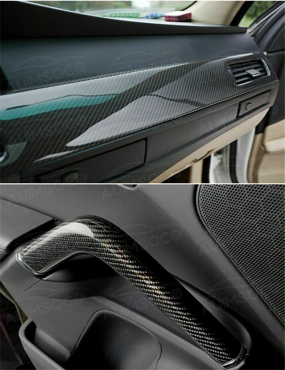 Black Carbon Fiber 12×60 inches 5Years Car Wrap Vinyl Roll with Air Release