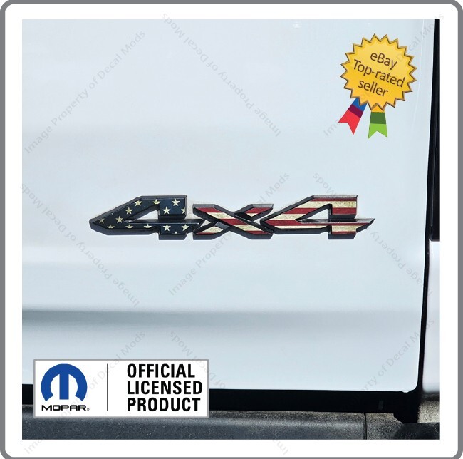 19-24 Gen5 RAM 4×4 Emblem OVERLAY Decals American Flag USA Stickers WORN FD1B2