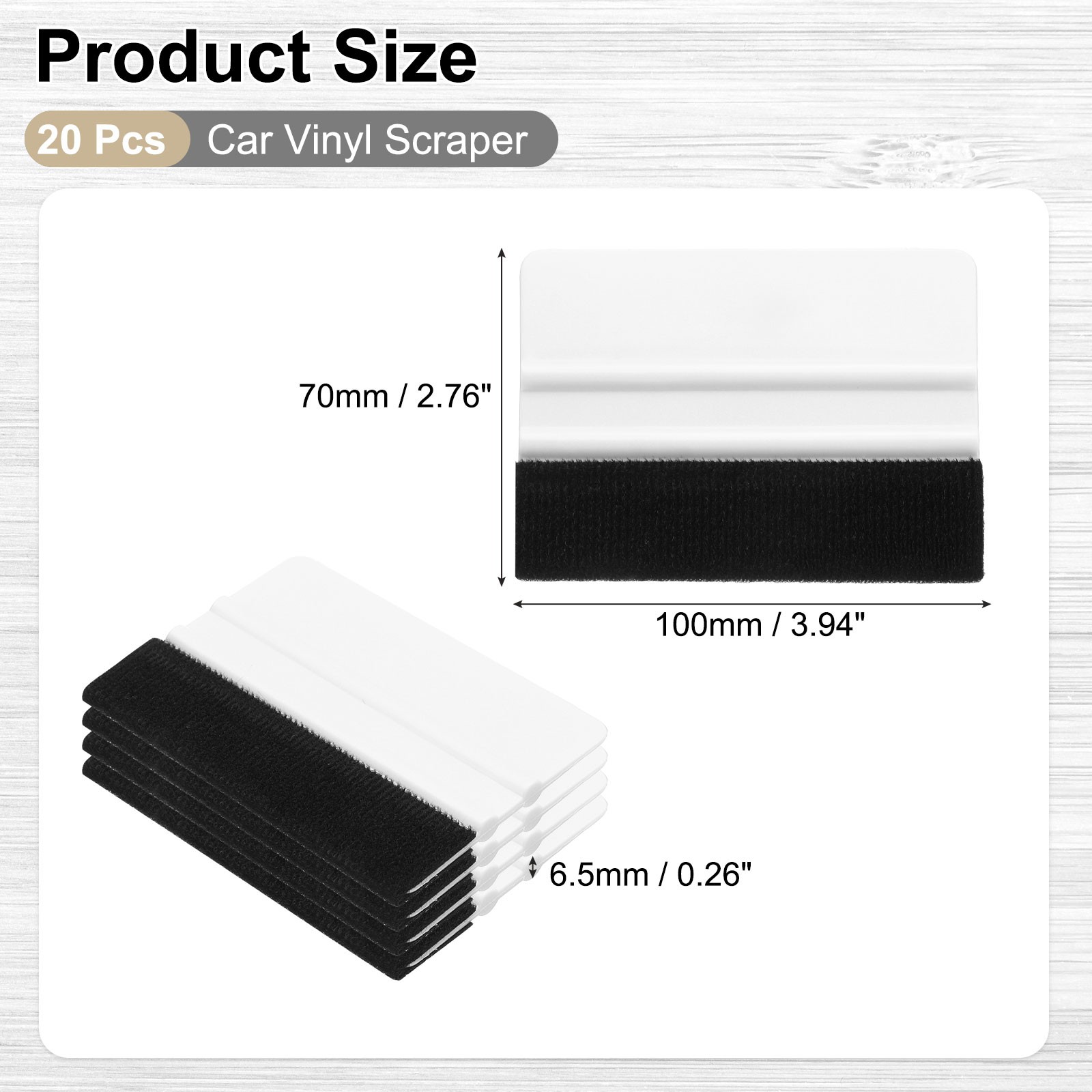 20pcs Car Vinyl Scraper 4 Inch Vinyl Squeegee for Car Window Tint, White