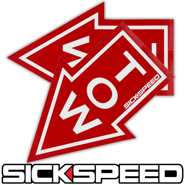 RED 2PC TOW VINYL STICKER DECAL STICKERBOMB BOMB DRAG RACE RACING TRAILER B