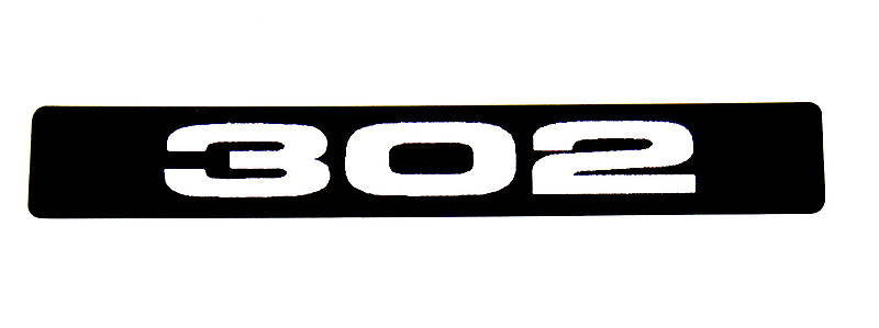 302 Cubic Inch Emblem (B) Standard