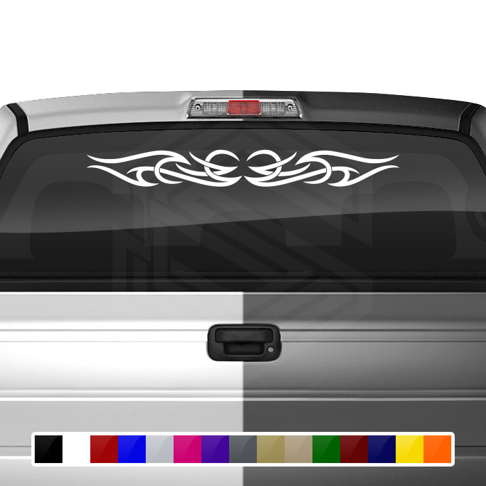 #165 TRIBAL SCROLL ACCENT Decal Sticker Windshield Window Vinyl Graphic Design