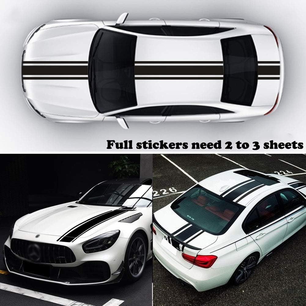 Gold 49×8.7 in Car Racing Stripes Vinyl Decal Waterproof