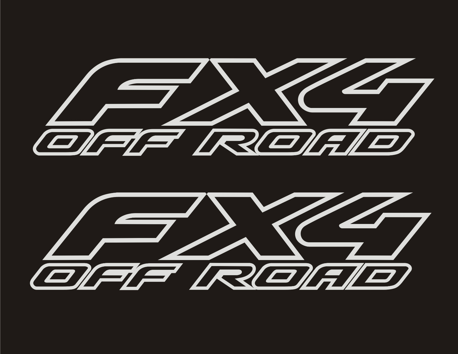 Fx4 OFF ROAD METALLIC SILVER Truck Bed Decal Set for Ford F150 Super Duty Ranger