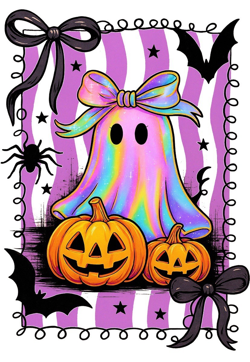 Ghost Sticker (3 Inch) Halloween Spooky Friends Holographic Cute Iridescent