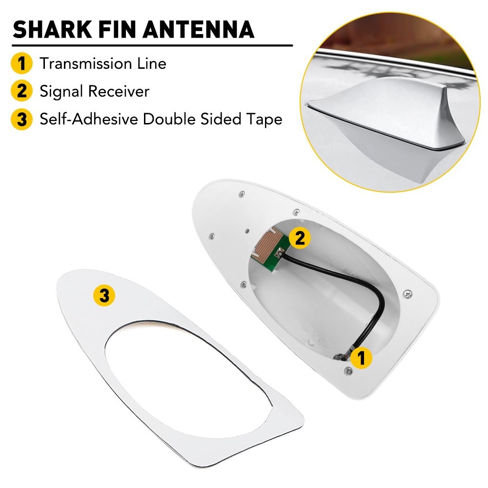 Car Shark Fin Roof Antenna Aerial FM/AM Radio Signal Trim Universal Decor A