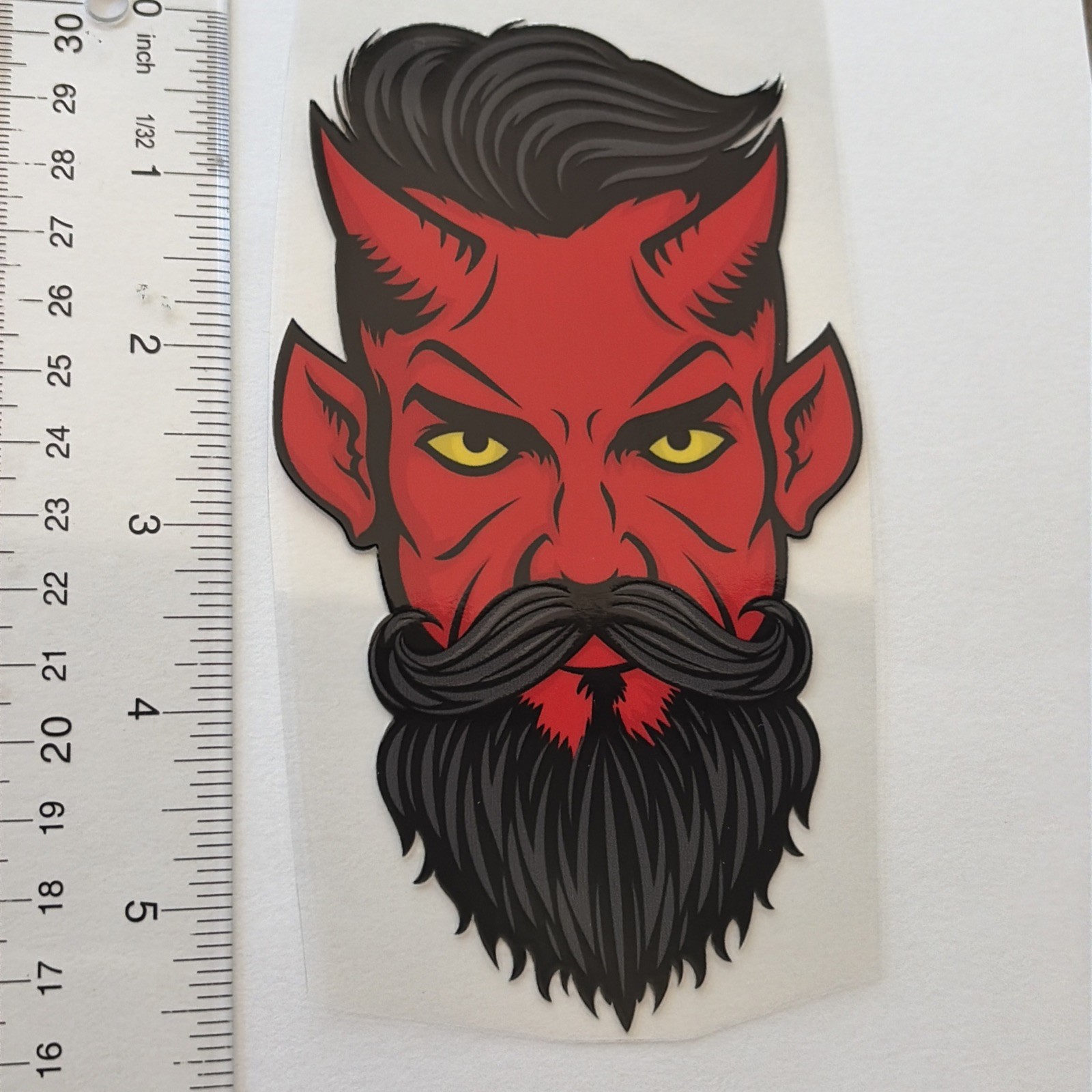 Red Devil Bearded Decal 3.5” X 5.76” Waterproof Durable Decal For Toolboxes