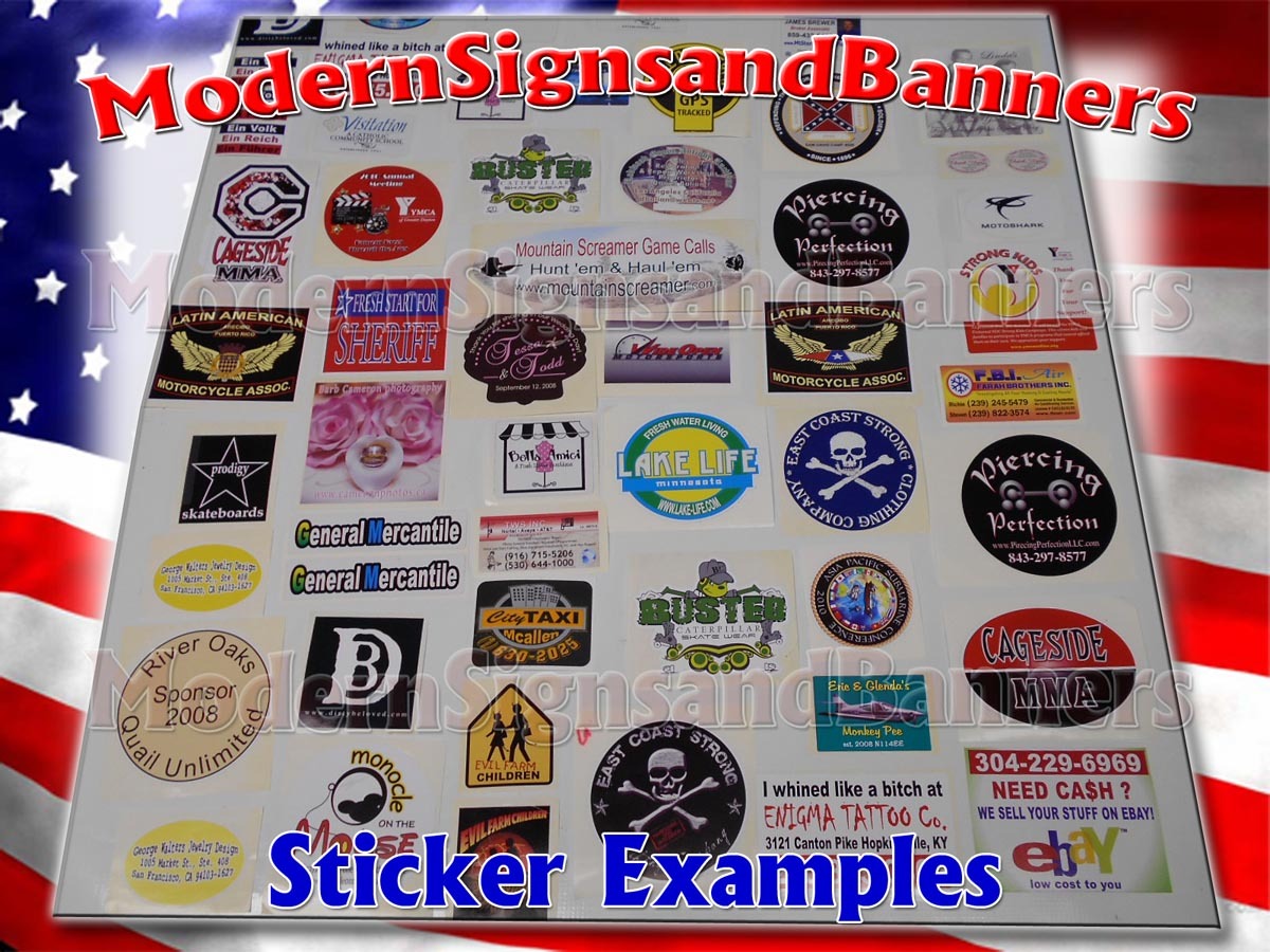 125 3×3 Custom Printed Full Color Outdoor Vinyl Car Bumper Stickers Decal Label