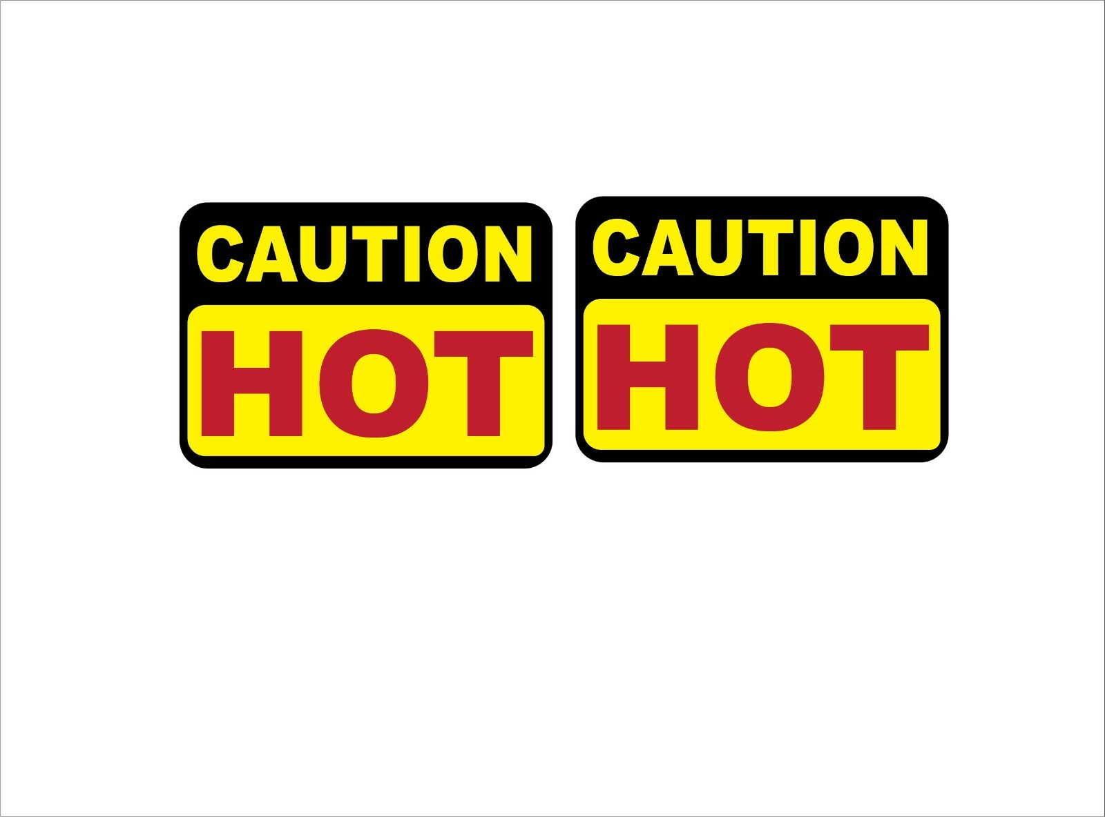 Caution Hot Safety Decal Sticker 1 Pair 2.0″ x 2.5″ p793