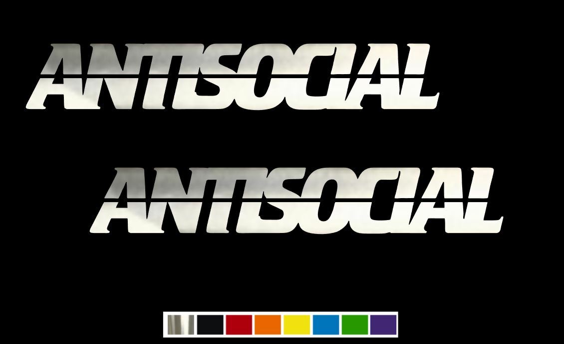 (2) Antisocial JDM Distance Vinyl Decal Set – CUSTOM SIZE COLOR for CARS,TRUCK