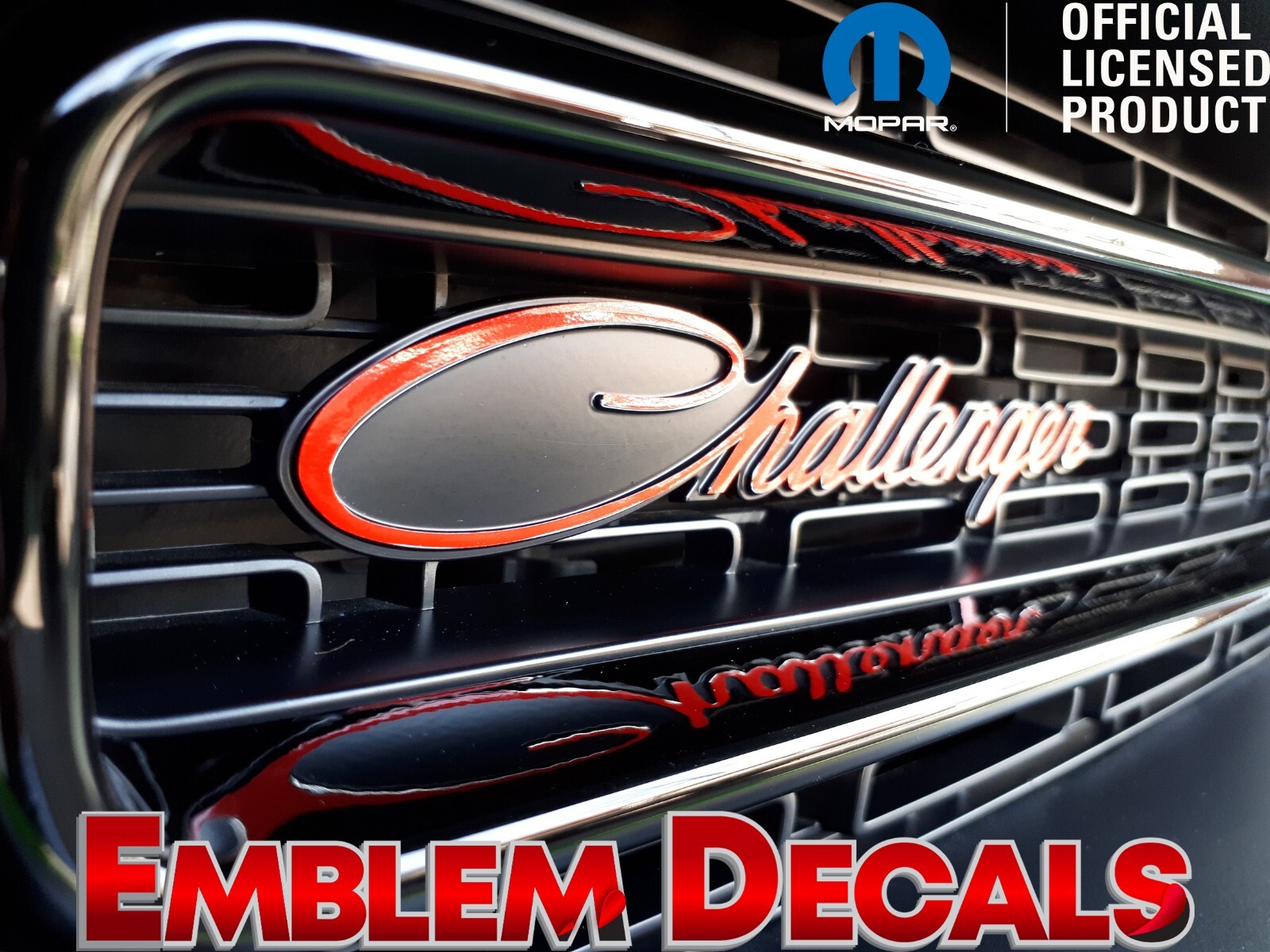 Dodge Challenger 70’s Script Grill Emblem Decal 15 16 17 18 19 2020 2021 2022 23