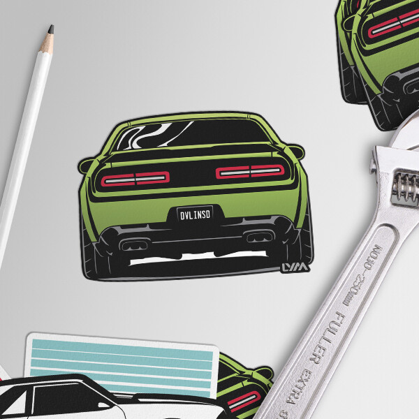 2008-2023 Dodge Challenger Front/Rear Decal/Sticker – Multiple Colors