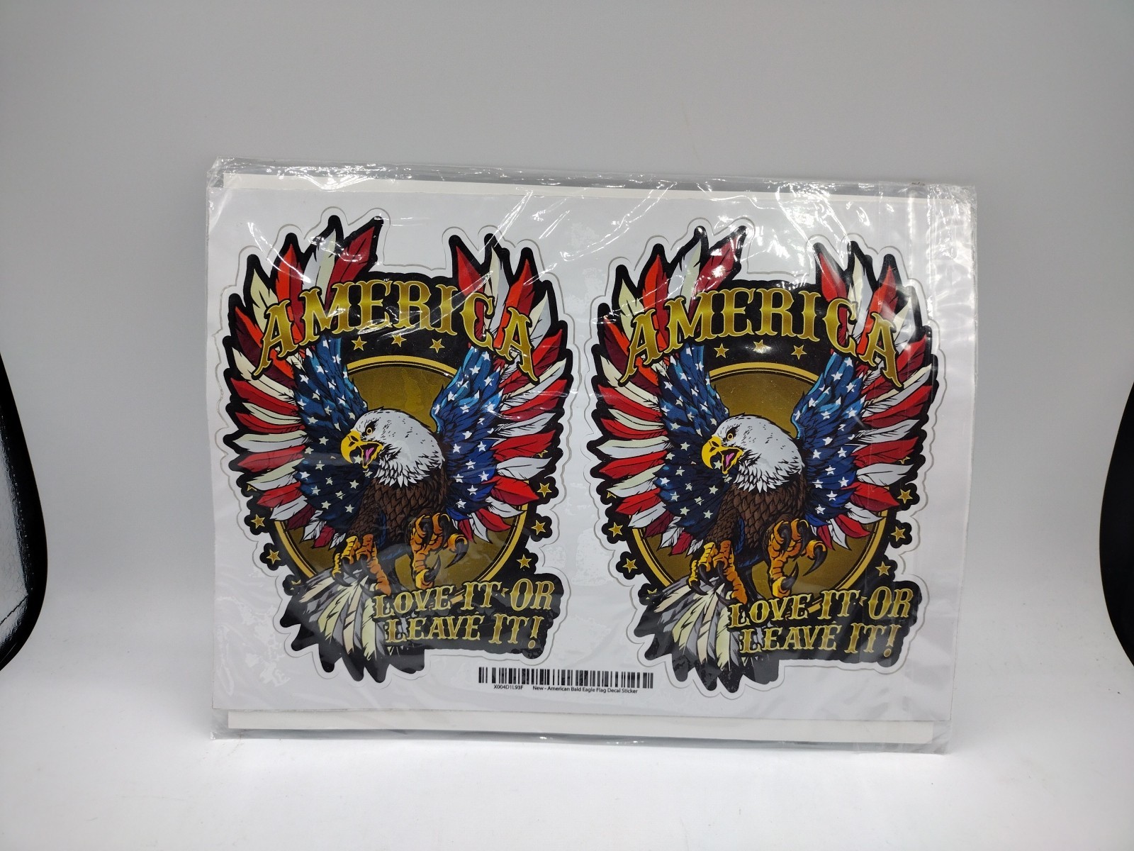American Bald Eagle: American Flag – Love it or Leave it Decal Sticker 6″ X4″