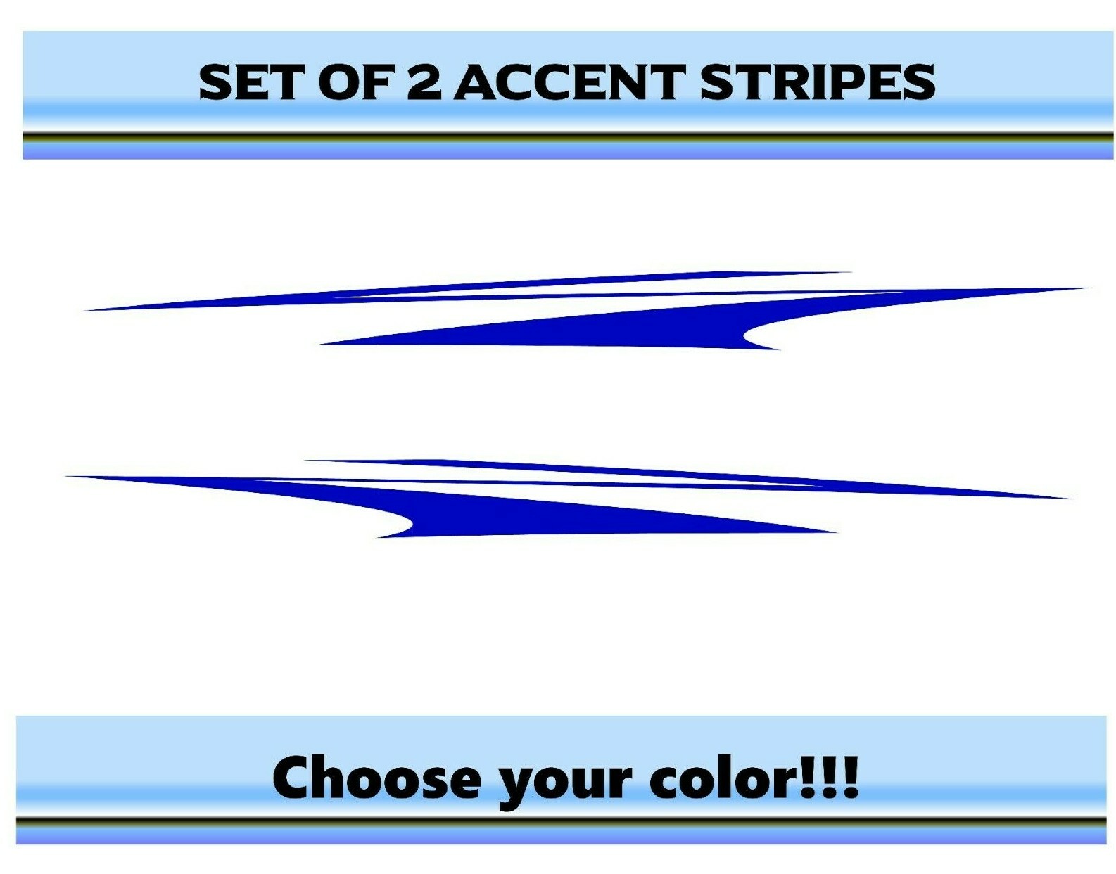 (2) RV Car Truck Pontoon Boat Trailer Side Accent Decals Graphics Stripes ST37