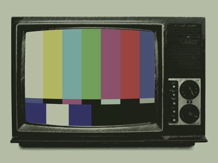 Television Sticker 4” No Signal Old School Color Block Antenna Channel