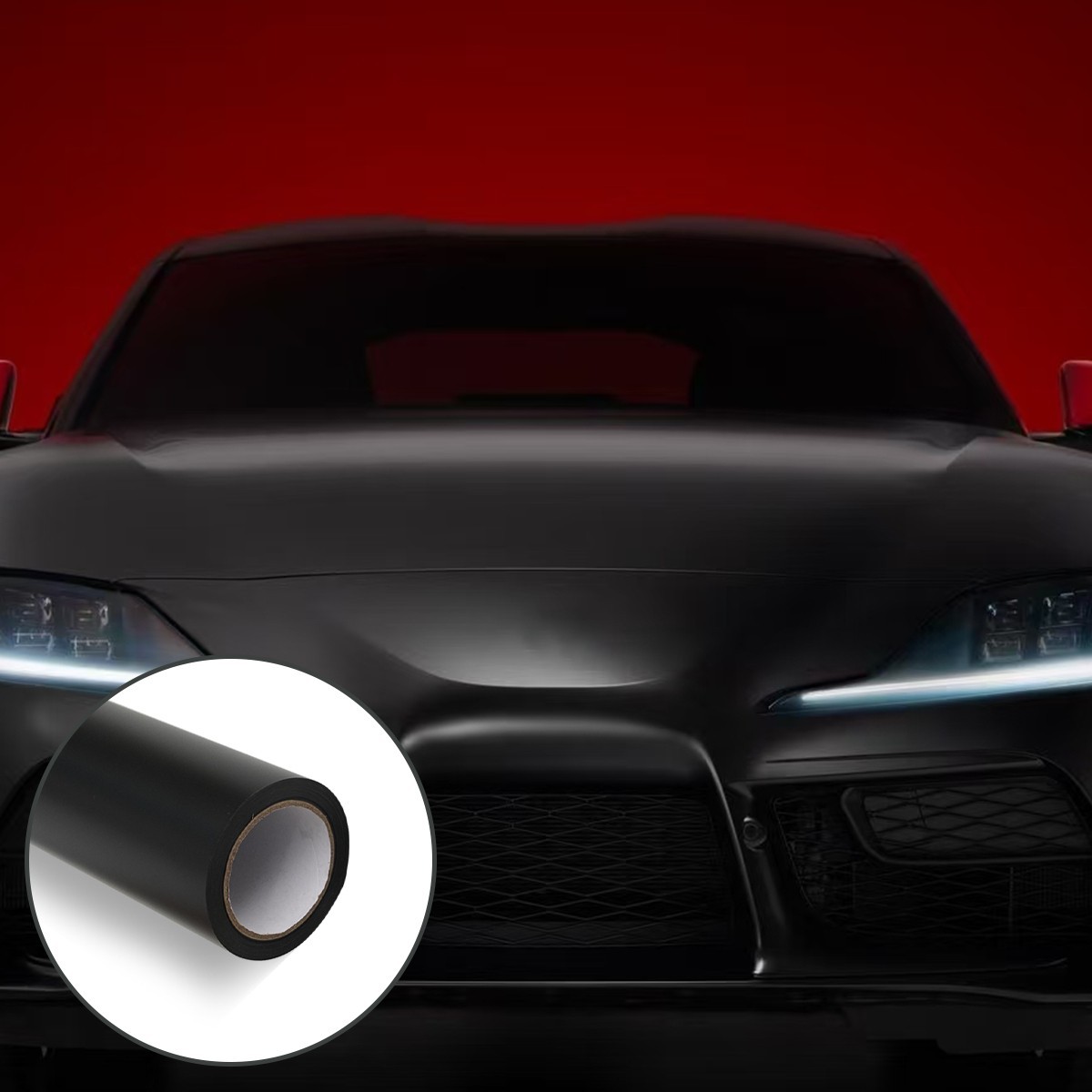 5FTx50FT PET Matte Black Vinyl Wrap Self-Adhesive Air Release US Stock