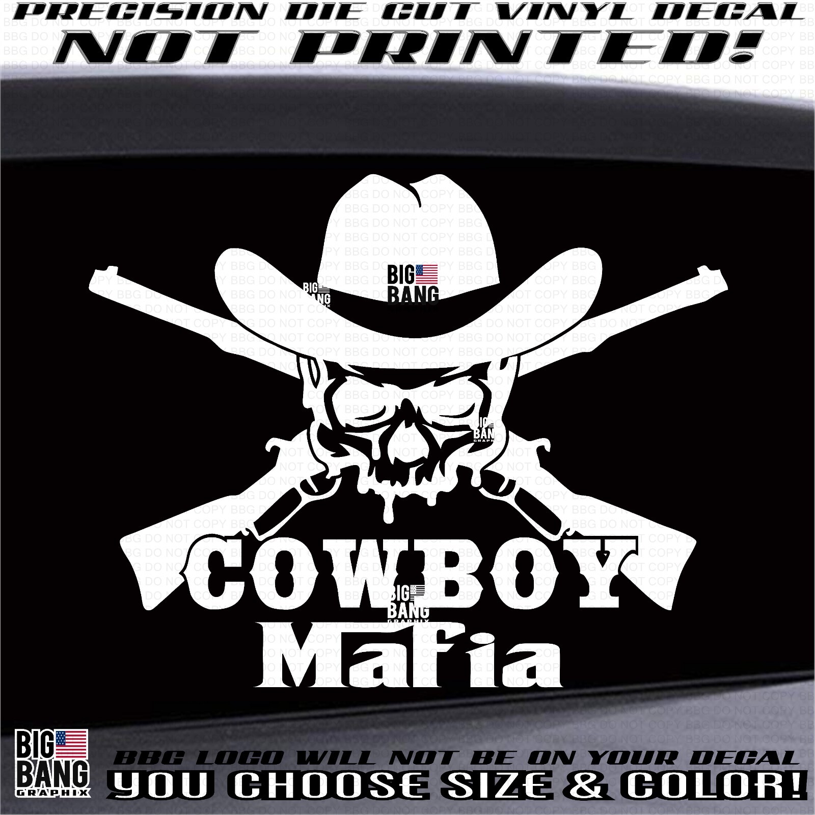 Cowboy Vinyl Decal Sticker Diesel Pickup Truck Heavy Duty SUV Car Window 2nd A
