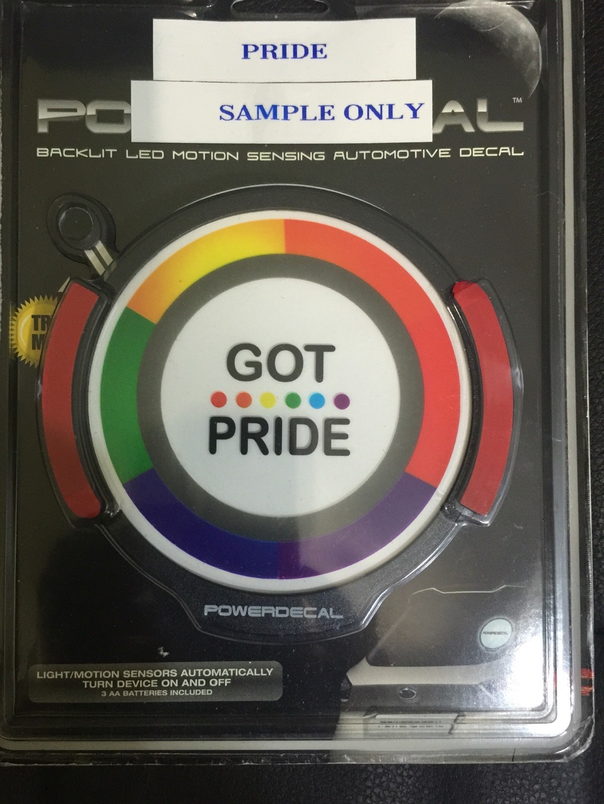 Gay Pride Light Up Decal Powerdecal Backlit LED Motion Sensing Auto Decal