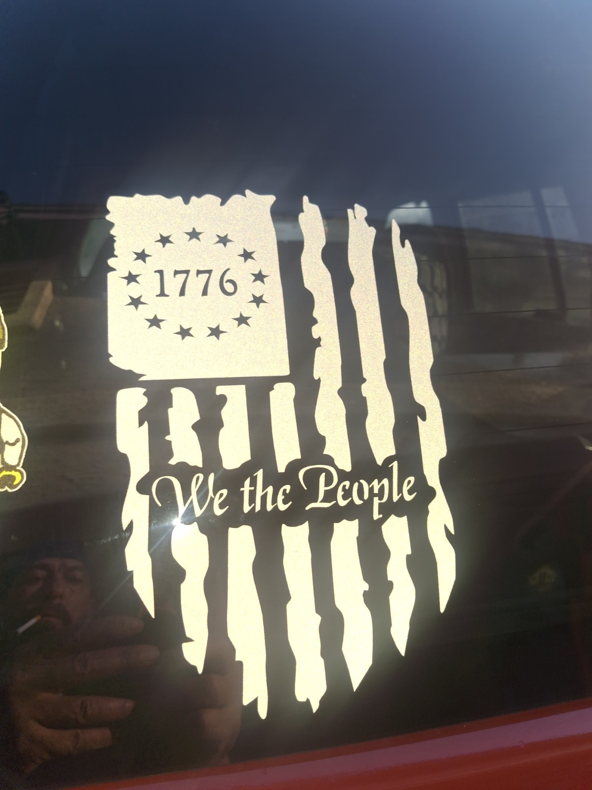 We The People car truck auto vinyl decal Reflective New