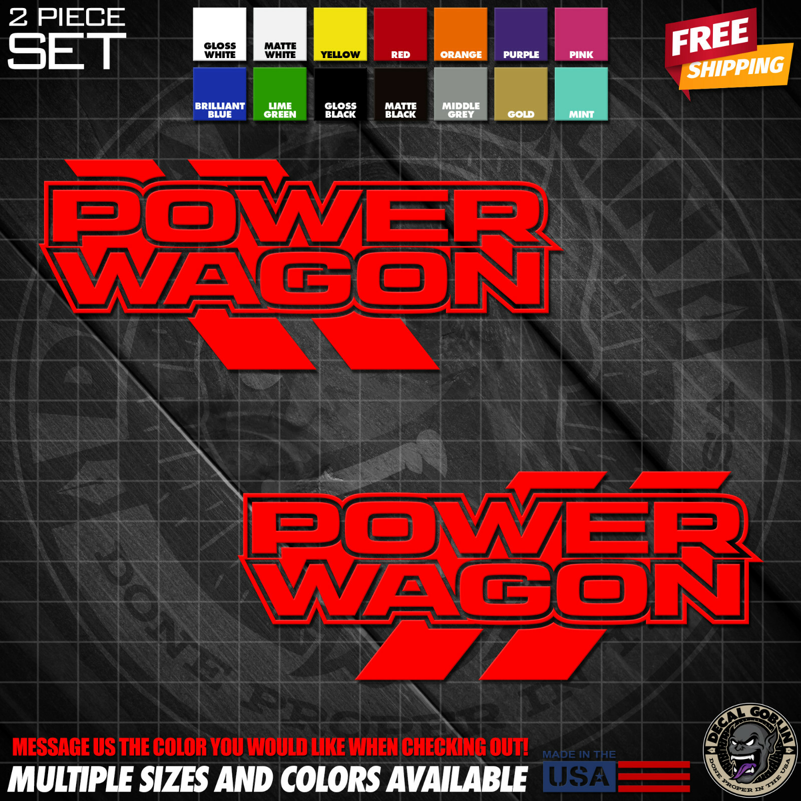 Vinyl Stickers Decal Graphics For Dodge Ram Fits Power Wagon Hash Truck Set x2