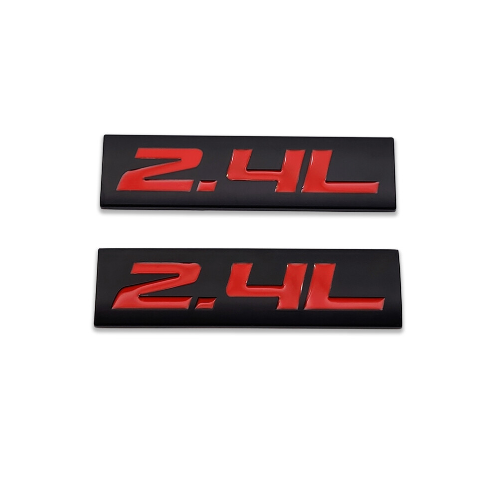 2x Black&Red 1.5-7.3L Emblem Logo Side Badge Metal Sticker V6 Sport Turbo