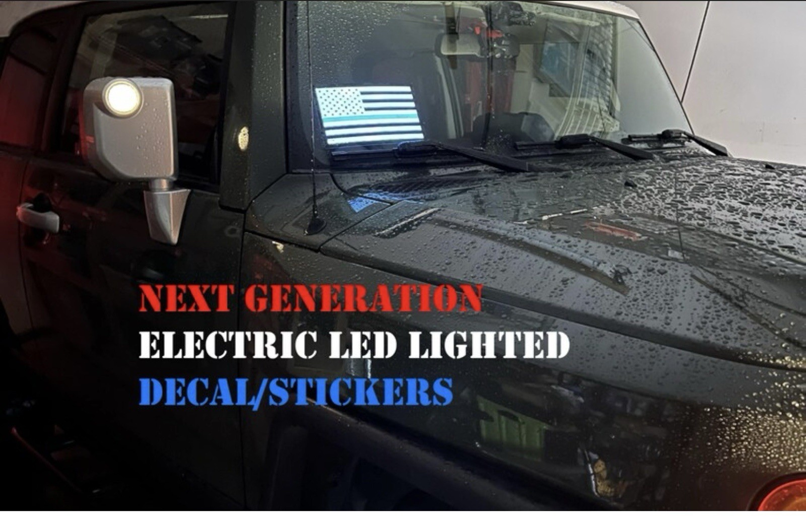 Thin Blue Line Light Up Flag Decal Car Truck SUV Window